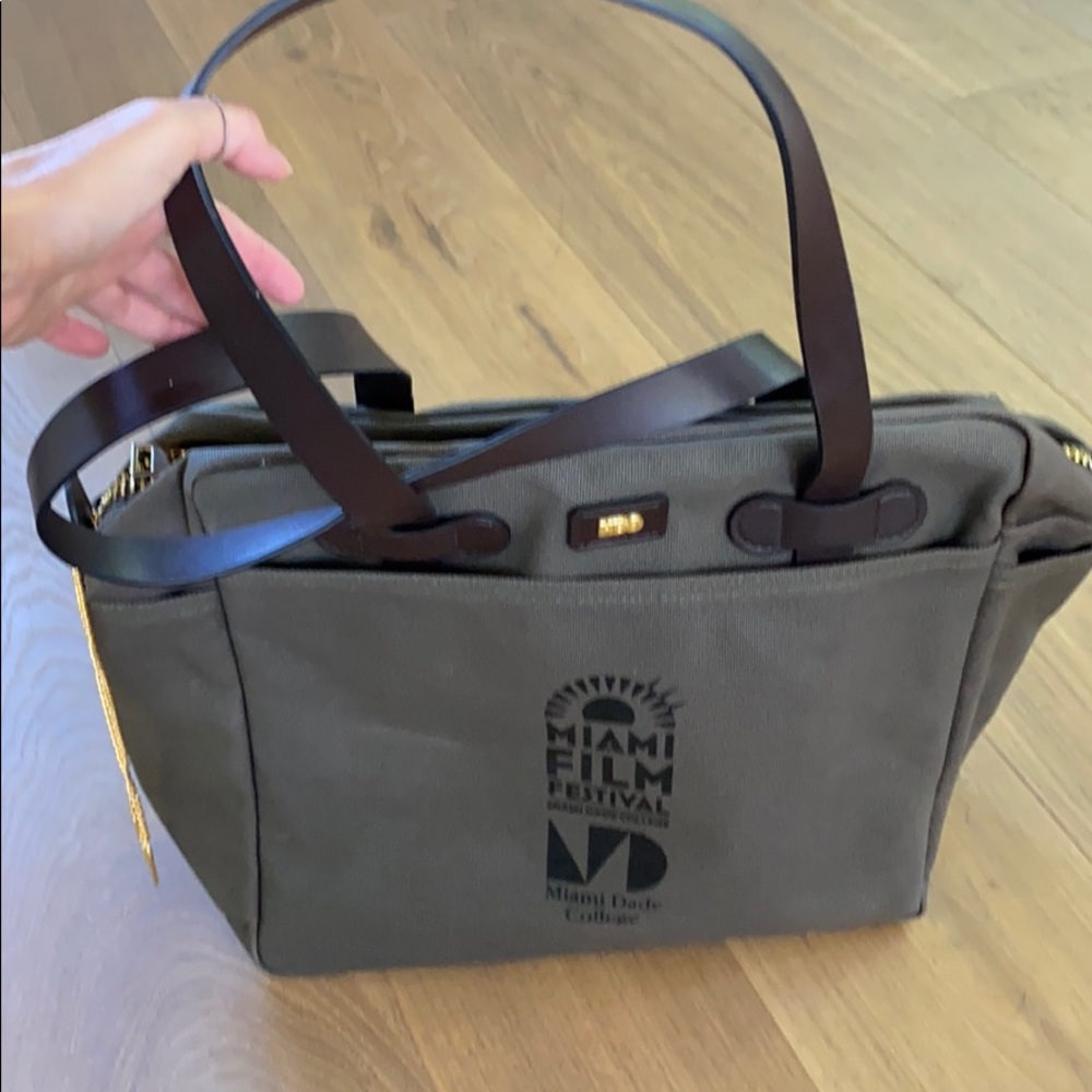 Army Green & brown leather HBO Miami Film Fest Bag